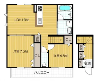 ウェルゲートノース【201号室号室】の間取り