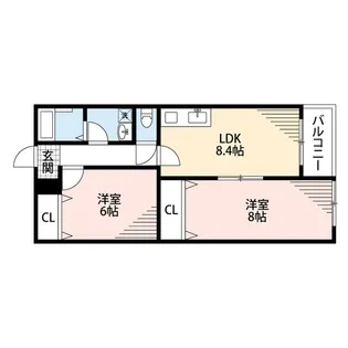クレセル利倉東Ⅰ【2階】の間取り