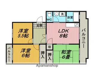 パストラル菅原Ⅱ【302号室】の間取り