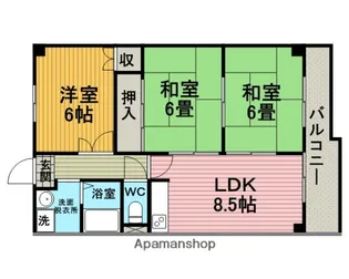 レクシア北条(旧カーサ服部)【6階】の間取り