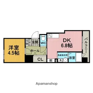 ソレイユ服部【4階】の間取り
