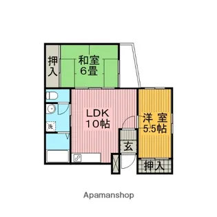 リバークロス原田元町(旧トラッディウエスト)【2階】の間取り