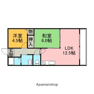 ヴィラアルデール【202号室】の間取り