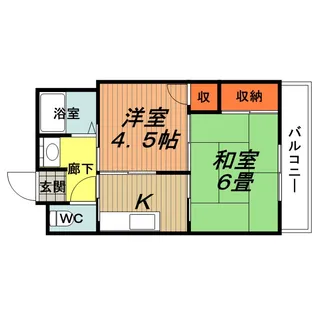 矢内ハイツ服部【203号室】の間取り