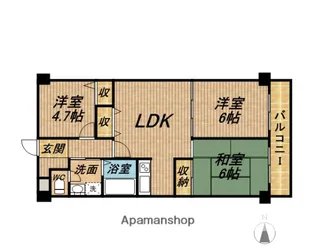 ドミールコート【102号室】の間取り