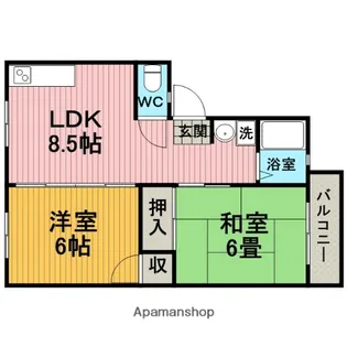 ル・レーヴ弐番館【203号室】の間取り