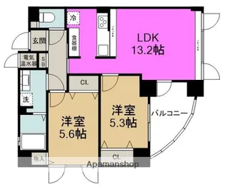 ラ・ポルト福島【10階】の間取り