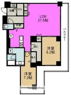 キングマンション堂島川【40階】の間取り