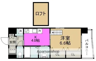 1DKの間取り画像