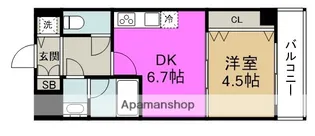 ONE ROOF FLAT FUKUSHIMA【8階】の間取り
