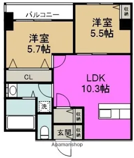 レジデンス野田阪神【4階】の間取り