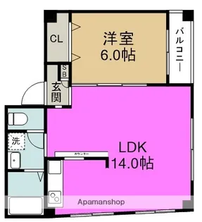 カーサウエダ【3階】の間取り