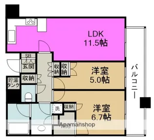 シティタワー西梅田【12階】の間取り