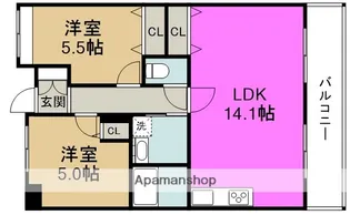 阪神ハイグレードマンション12番館【6階】の間取り