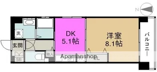 ウィステリア西梅田【6階】の間取り