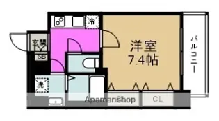 パークフラッツ野田阪神駅前【6階】の間取り