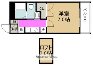 W.O.B.FUKUSIMA【3階】の間取り