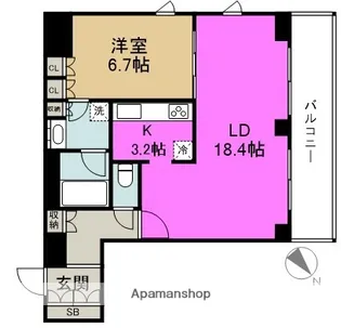 1LDKの間取り画像