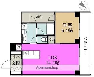 リバーサイドタワー中之島【18階】の間取り