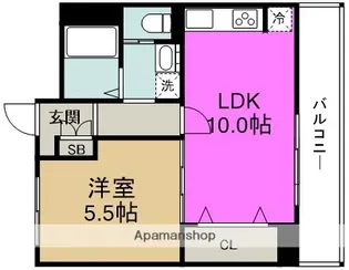 福島スカイハイツ【2階】の間取り