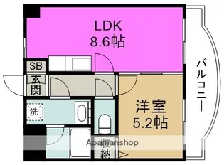 サンメゾン玉川【3階】の間取り