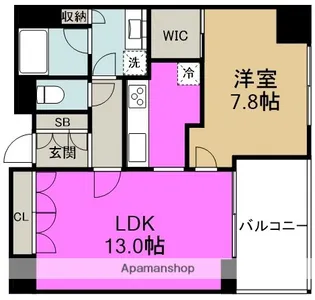 アーデンタワー福島ウエスト【9階】の間取り