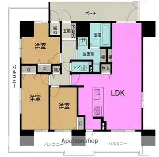パルシオ福島【4階】の間取り