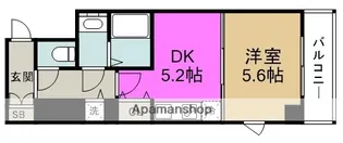 1DKの間取り画像