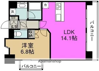 アルグラッド鷺洲【14階】の間取り