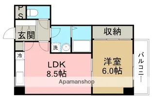 阪神ハイグレードマンション3番館【5階】の間取り