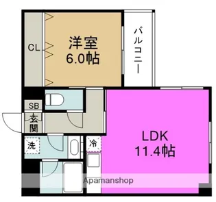 グランシャリオモア【4階】の間取り