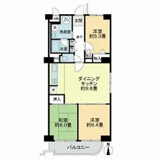 西長堀ハイデンス【9階】の間取り