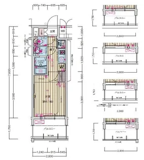 プレサンス京町堀ノース【0208号室】の間取り