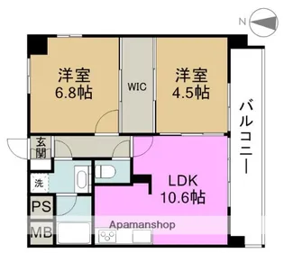 ブリエ ウメキタ【7階】の間取り