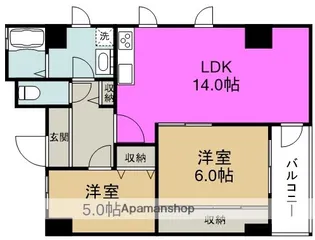 ロベリア弐番館【6階】の間取り