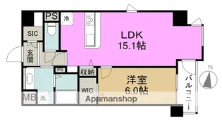 LAZO(ラソ)福島【2階】の間取り