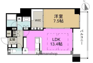 クレヴィア大阪福島【17階】の間取り