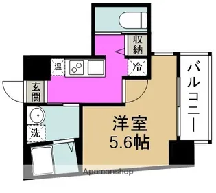 エストゥルースプラス大阪福島【4階】の間取り