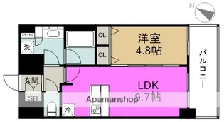プレサンス大阪福島シエル【12階】の間取り