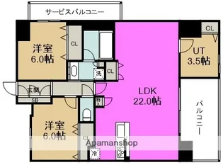プレサンスロジェ新梅田【11階】の間取り