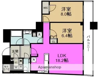 ザタワー大阪【26階】の間取り