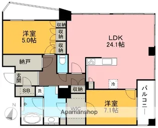 ザ・タワー大阪【13階】の間取り