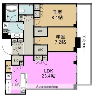 グランドメゾン新梅田タワー THE CLUB RESIDENCE【45階】の間取り