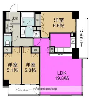 グランドメゾン新梅田タワーTHE CLUB RESIDENCE【4階】の間取り