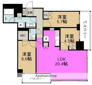 グランドメゾン新梅田タワーTHE CLUB RESIDENCE【3階】の間取り