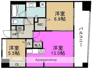 ペルル堂島【12階】の間取り
