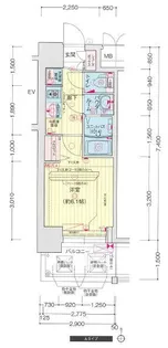 プレサンス南堀江ザ・センス【5階】の間取り