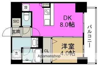エステムコート大阪福島Ⅱレイヤー【6階】の間取り