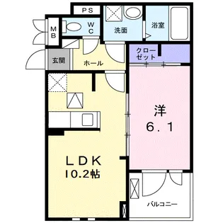 ウェルス暁【1階】の間取り