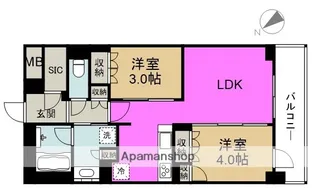 ファインレジデンス福島海老江【11階】の間取り